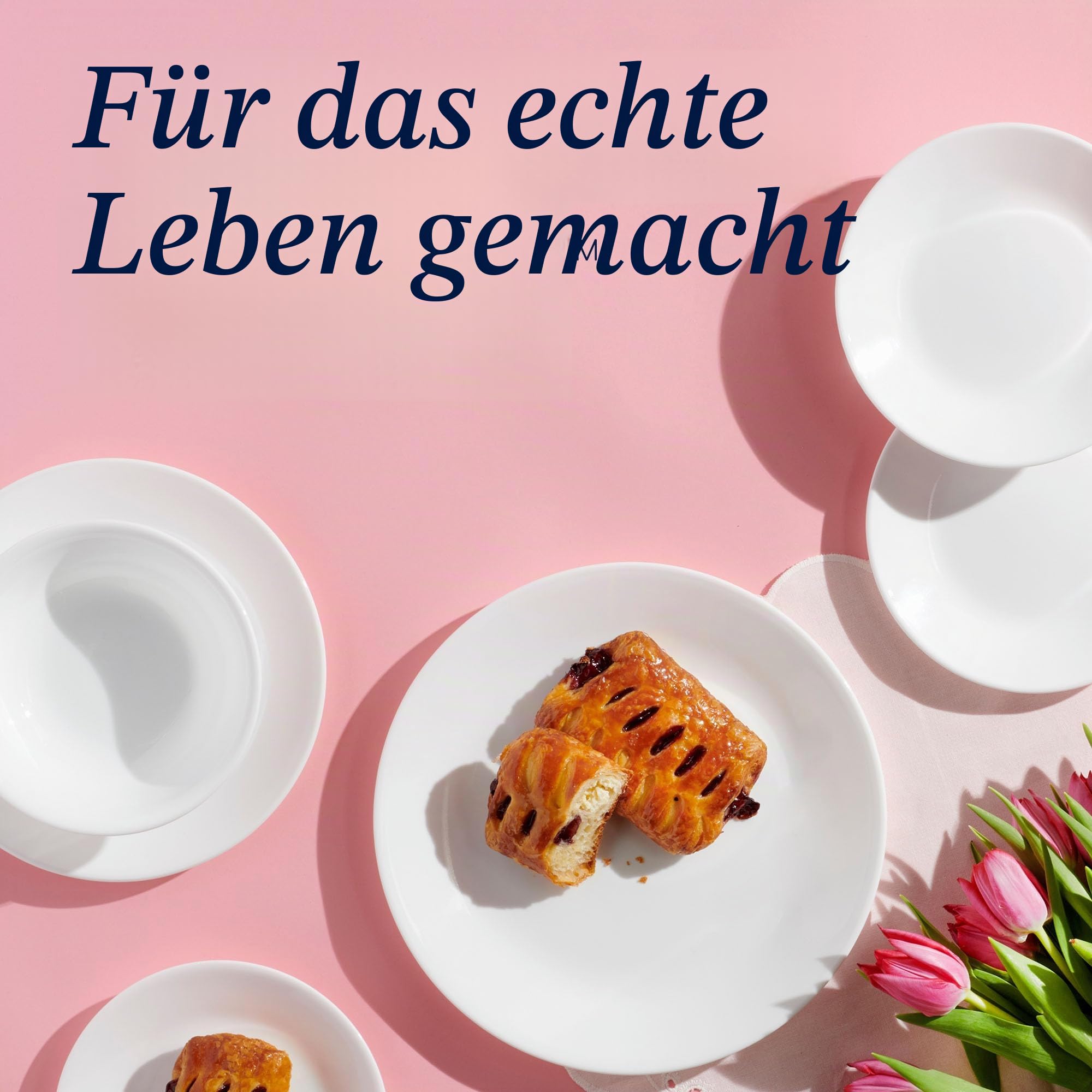 Corelle Vitrelle 6-teiliges Salatteller-Set, dreilagiges Glas und splitterfest, 21,6 cm leichte runde Teller, Winter Frost White