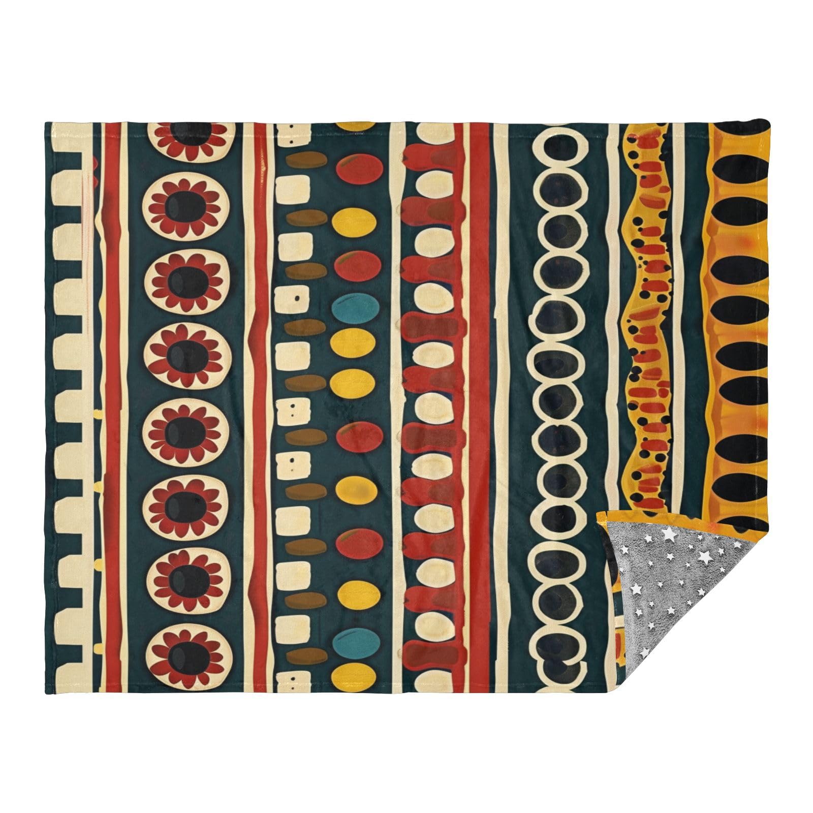 Couverture de salon bohème pour cocooner le soir plaid abstrait 140 x 178