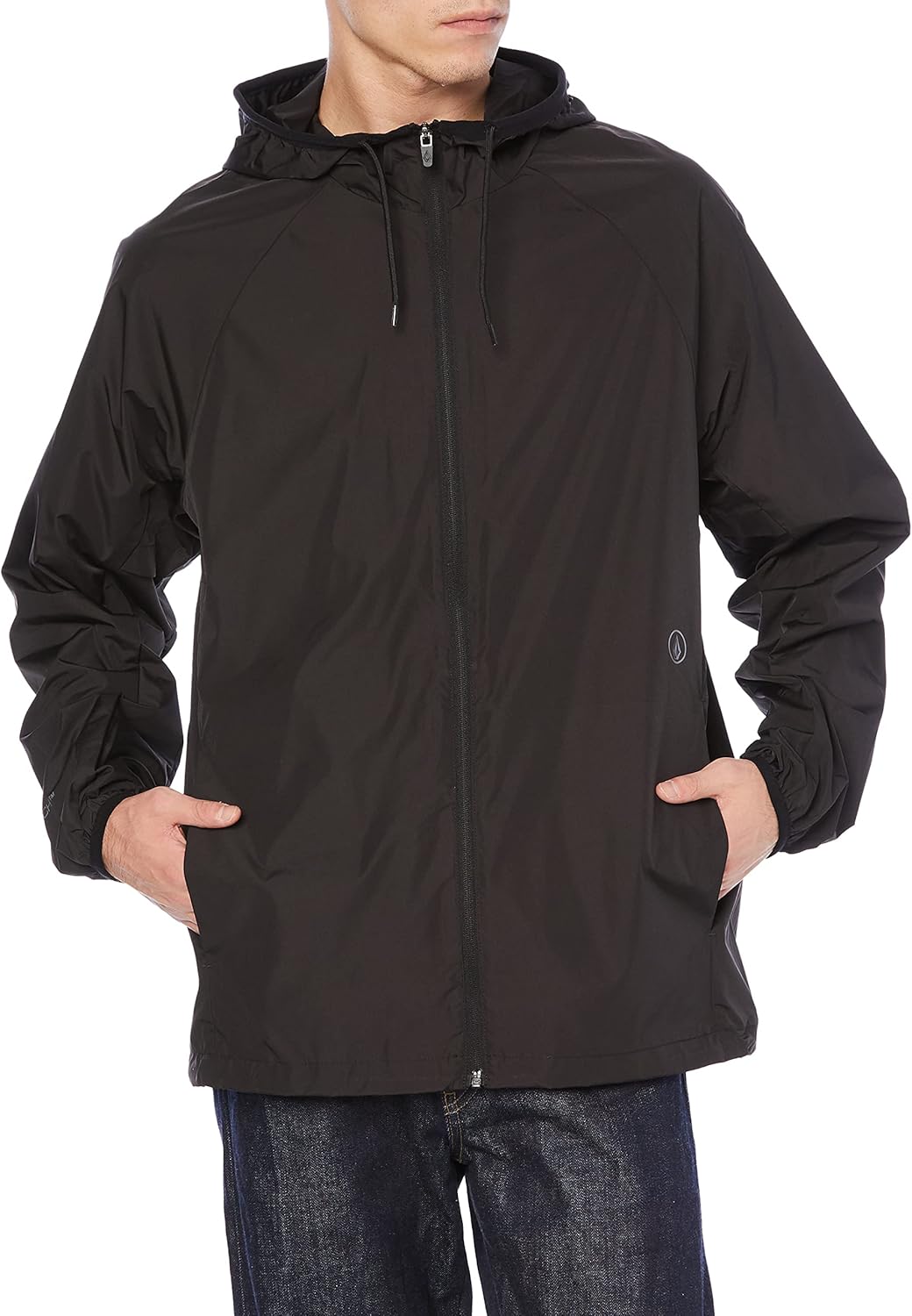 Volcom Men's Wavern Water-Resistant Windbreaker Jacket – Zip-up with Adjustable Hood