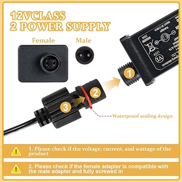 2 Pack Replacement Yard Inflatable Adapters, 12V 1.5A with 9.8 ft Cables