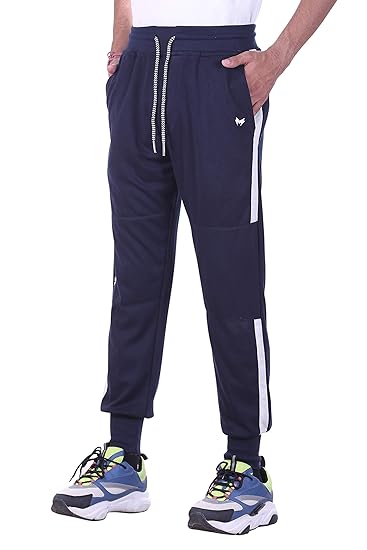 Denric Soft Cotton Side Stripe Track Pant for Men with 2 Side Deep Pockets and a Back Pocket