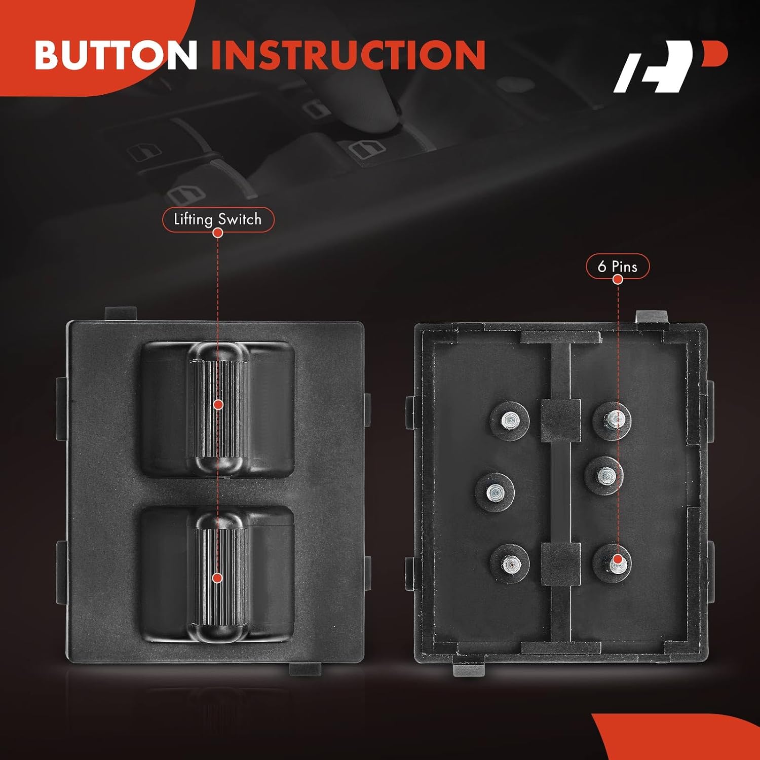 A-Premium Front Driver Side Master Power Window Switch Compatible with Chrysler & Dodge & Plymouth Models - Town & Country, Dakota, Neon, Ram 1500/2500/3500, Prowler, Replace# 56006897, 4793180
