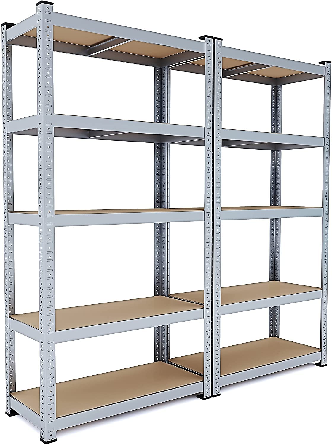 Półka metalowa i MDF Półka o wysokim przepływie do 875 kg Z 5 Regulowanymi Półkami Idealny Do Garażu Warsztat Piwnica Magazyn Modułowa Projekt 180 x 90 x 40 cm