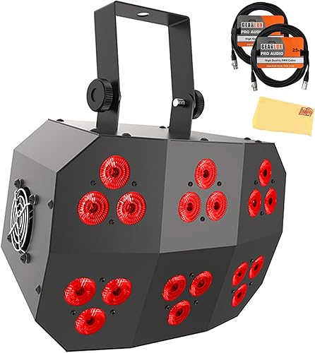 Miniatura 1 de Chauvet DJ Wash FX 2 Quad-Color RGB+UV - Paquete de luces de lavado multiusos con 2 cables DMX y paño de pulido Austin Bazaar