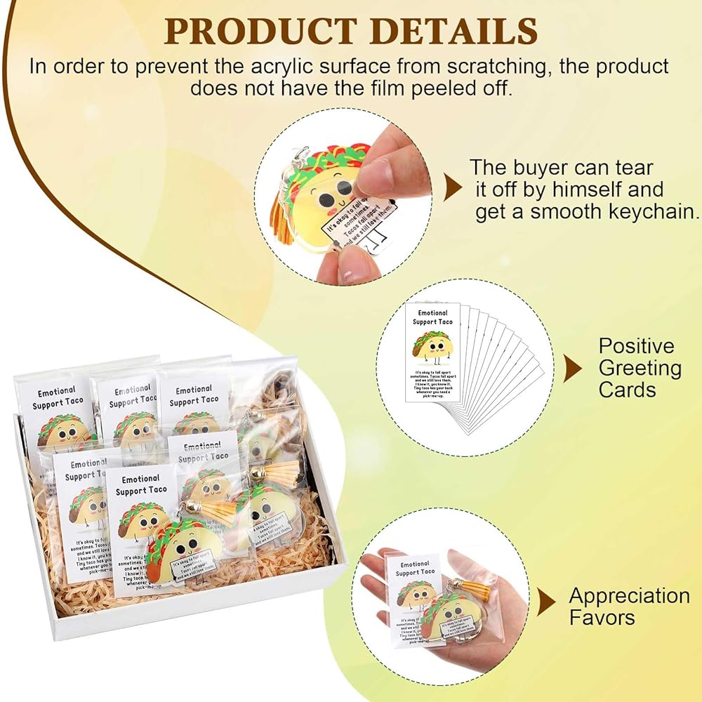 応援グッズ Tacos Amazon.com: Siifert 12 Set Emotional Support Positive Taco