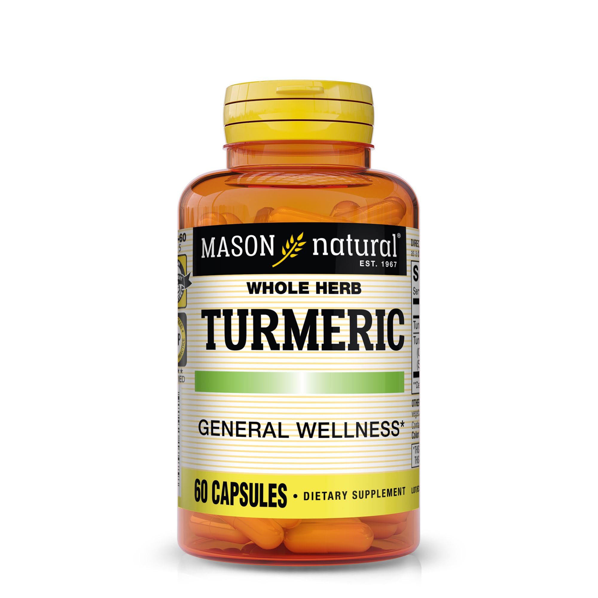 Mason Vitamins Turmeric Capsules, 60 Count