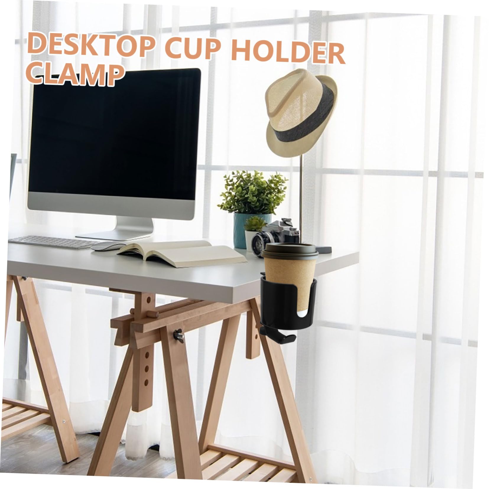 Alipis Portabicchieri da Tavolo Diametro 4 Pollici in Lega di Alluminio e Plastica, Facile da Installare con Gancio Porta Cuffie Rotante per Scrivania e Gaming Desk