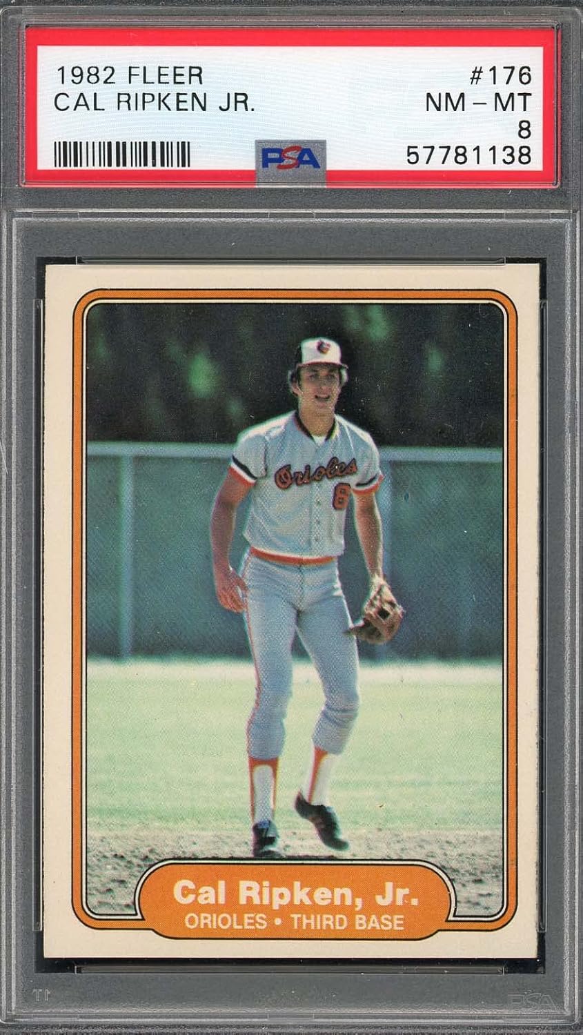 Cal Ripken Jr 1982 Fleer Rookie Card #176, PSA 8 Graded (Cert #57781138) Baseball Collectible