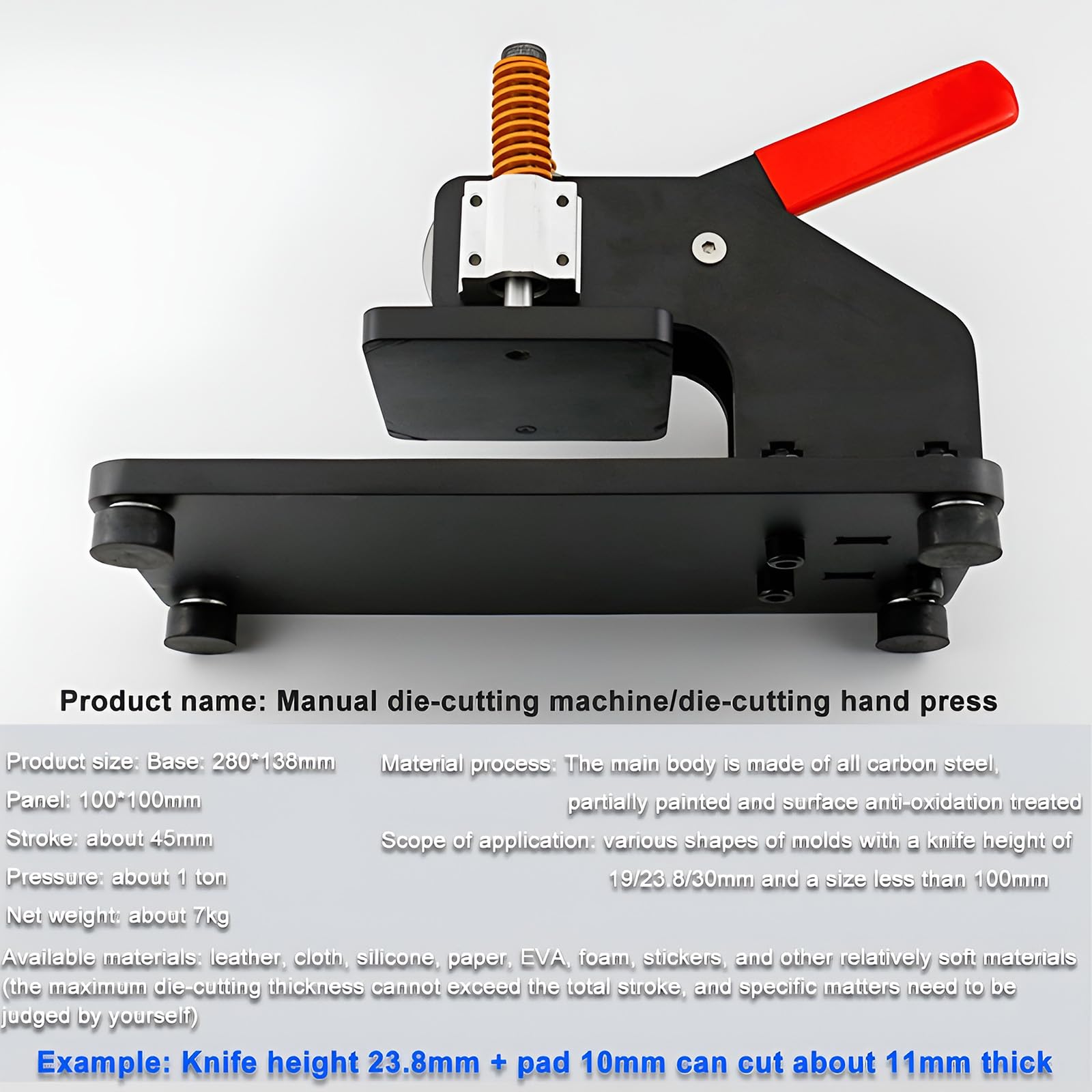 Máquina Cortadora De Cuero Profesional, Troqueladora Manual, Máquina De Estampado De Cuero Resistente, Cortador De 23,8 Mm Para Manualidades De Pu, Telas, Pegatinas Y Tarjetas