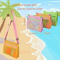 Vista 3 de Bolsas de concha para playa - Bolsas de malla para recoger conchas para niños, recogiendo conchas