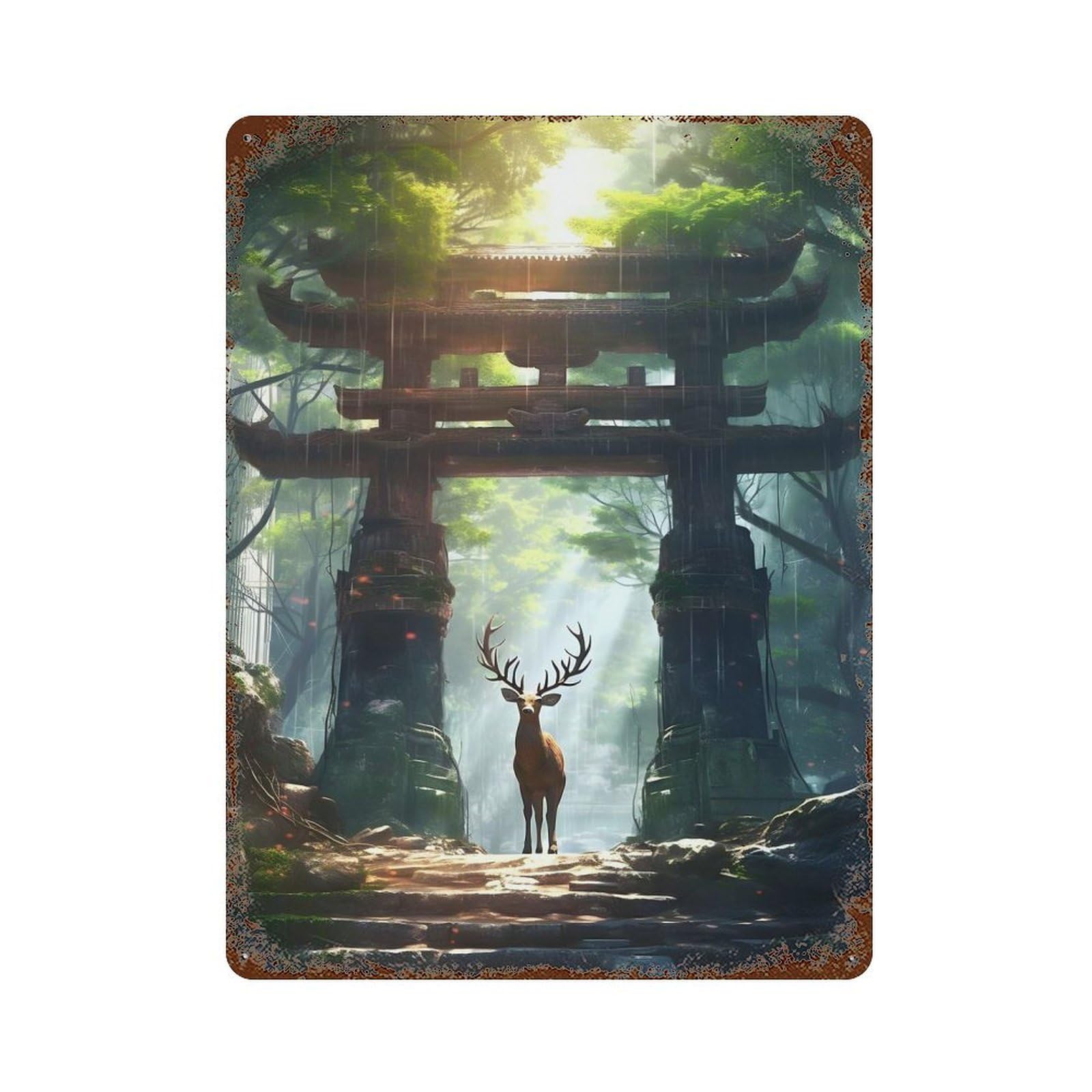 Spirit of The Forest Decorative Tin Sign 15.7"x11.8", Industrial Home Decor for Garage, Pub Or Kitchen