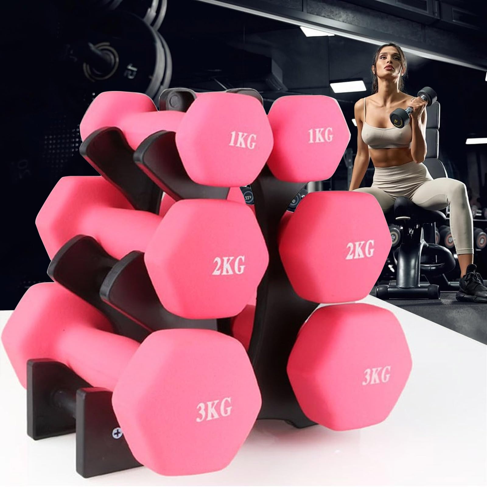 Dumbbell Rack Weight Stand Holder 3 Tier Design 20kg Capacity Easy Assembly