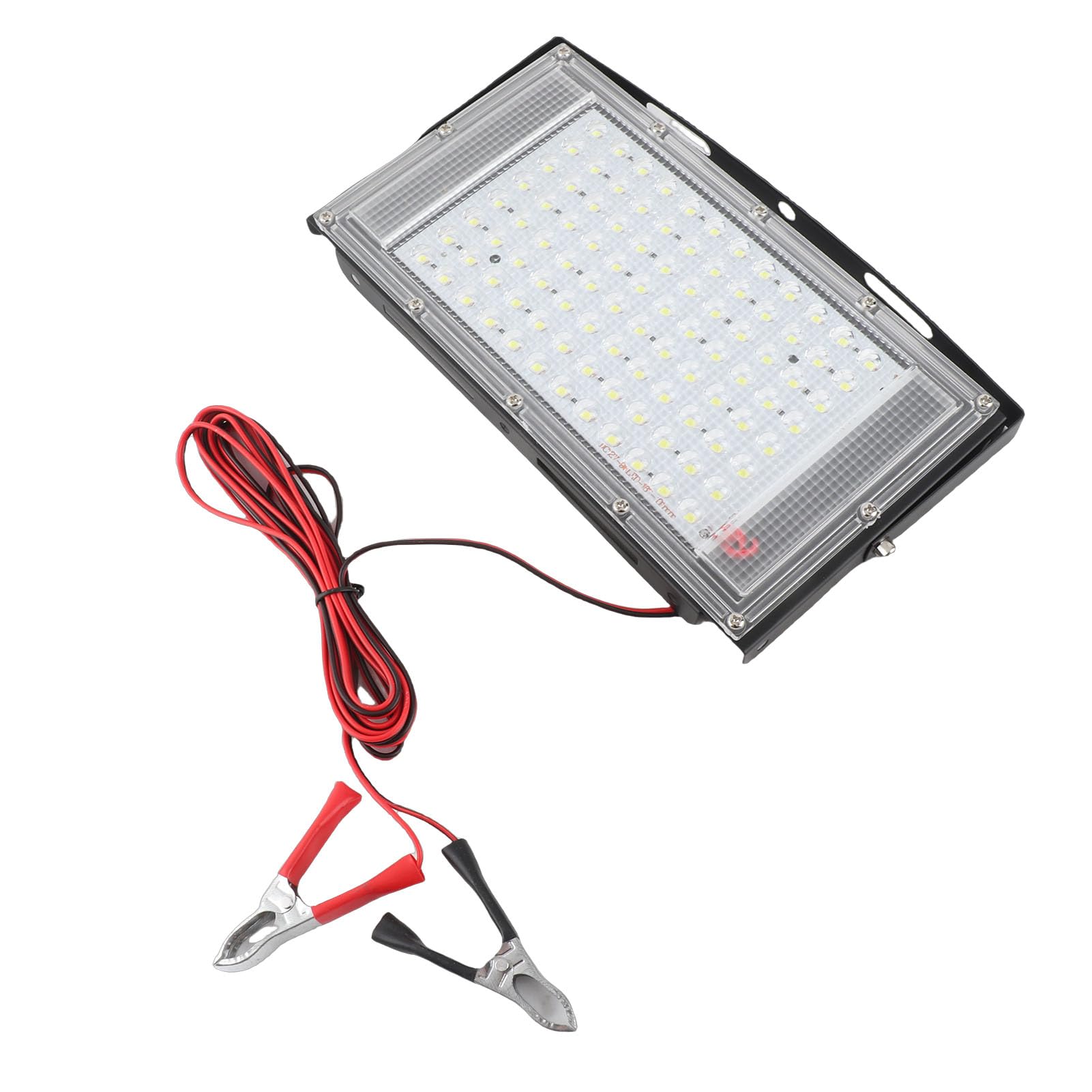 TOPINCN 12V DC Flood Light Low Voltage, 100W Ultra Bright IP66 Water Proof LED Outdoor Emergency Lighting with Alligator Clip, Energy Saving, Daylight White Security Light for Tree Yard