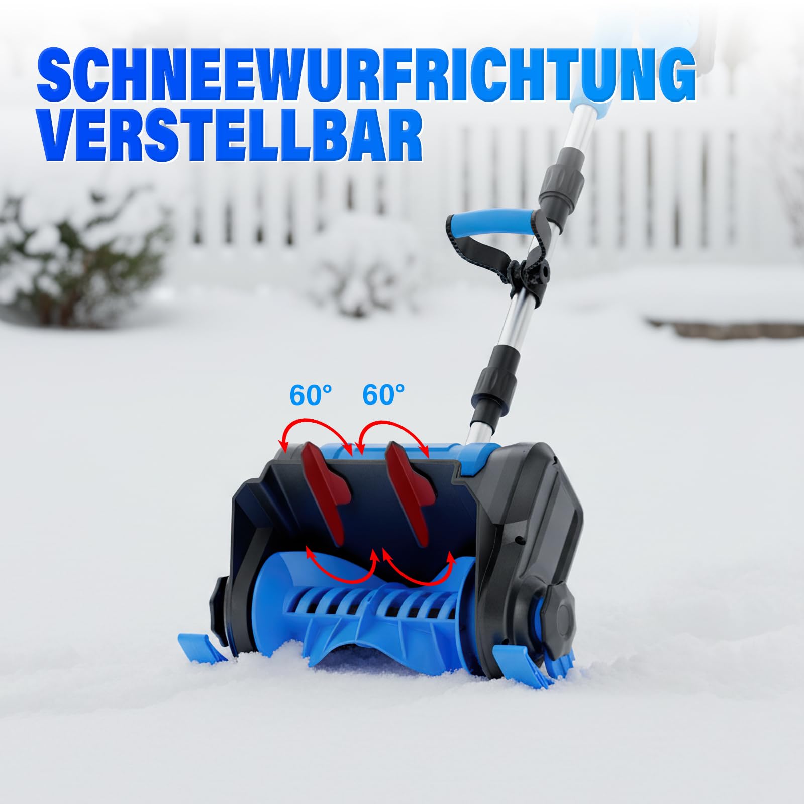 Akku Schneefräse für Makita 21V Batterie, Elektrische Schneefräse (1000W kabellos Schneebürste bis Arbeitsbreite 30 cm, Auswurfweite 8.5m, max.Räumtiefe 17cm, 45° Einstellbar) ohne Akkus