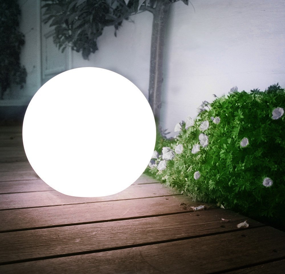 Green Blue GB121 4x Außensolarlampe Solarkugel Solarleuchte LED Leuchtkugel Garten Beleuchtung (Weiß, 4 Stück - 15 cm)