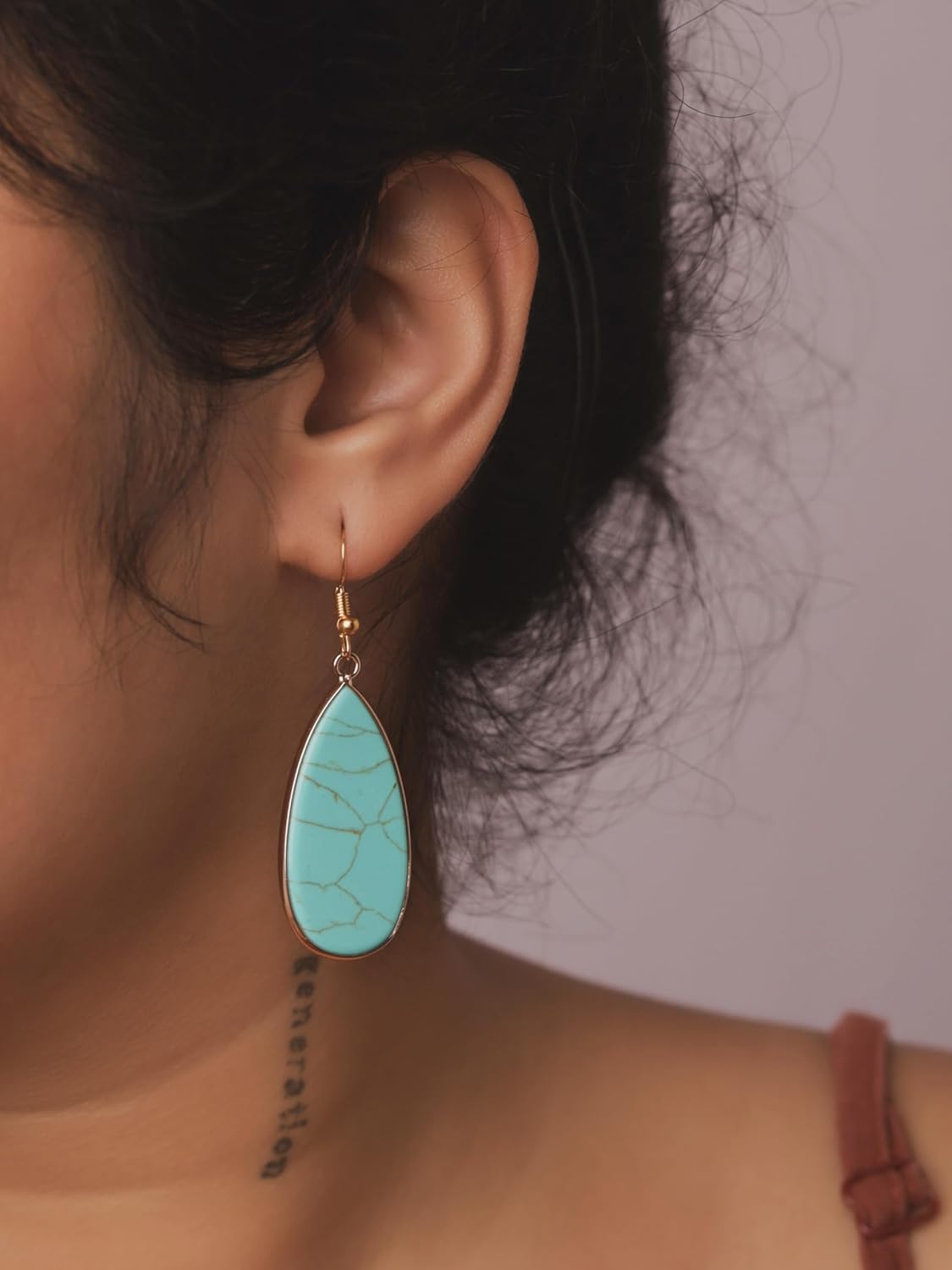 MINACHI Gemstone Teardrop Waterdrop Dangle Drop Earrings, Vintage Boho Jewelry Gift for Women - Image 6