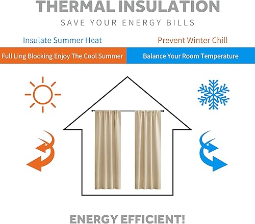 Miniatura 3 de RYB HOME Cortinas opacas para sala de estar, cortinas de oscurecimiento de la habitación, cortinas de poliéster con aislamiento térmico, protección