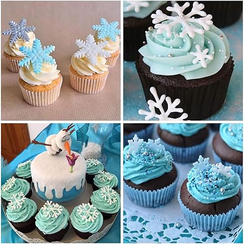 Miniatura 5 de 5 moldes de silicona para fondant de copo de nieve de invierno, decoración de pastel de copo de nieve de invierno, mini caramelo de chocolate,