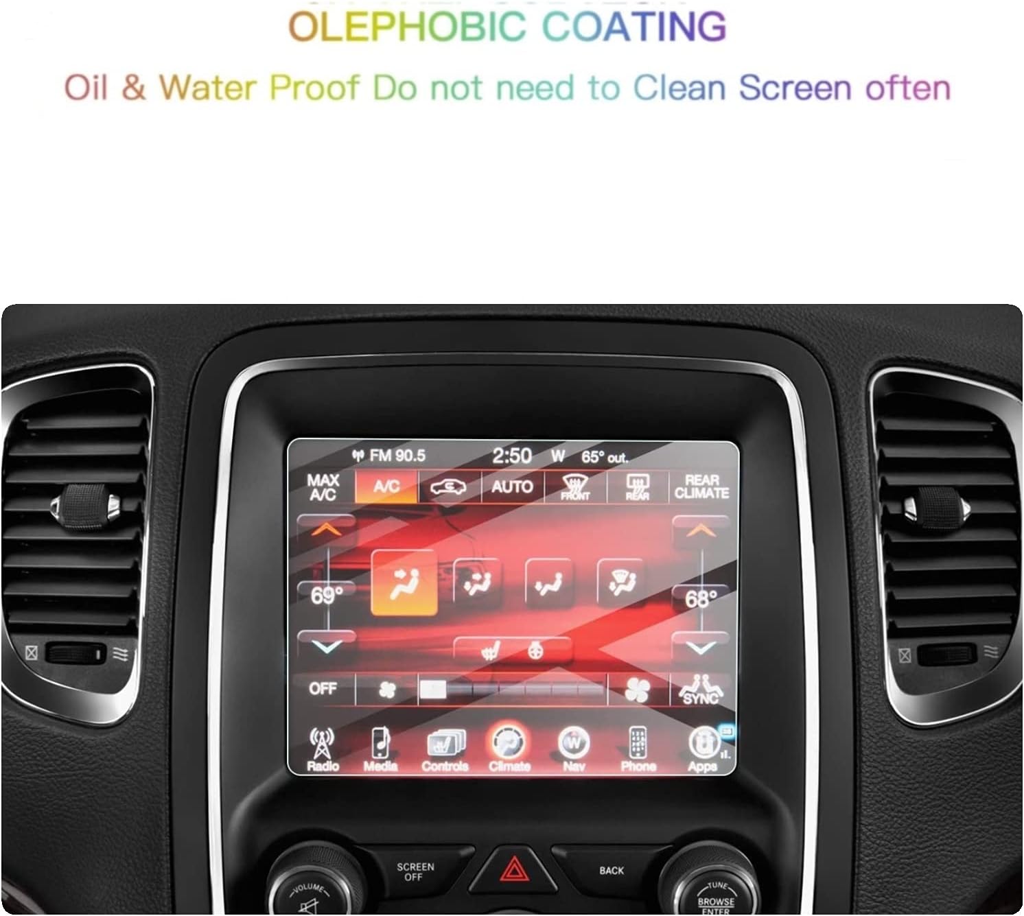 tempered glass screen protector compatible with 2019 2021 durangoanti explosion scratchhd clearsssky premium navigation accessories