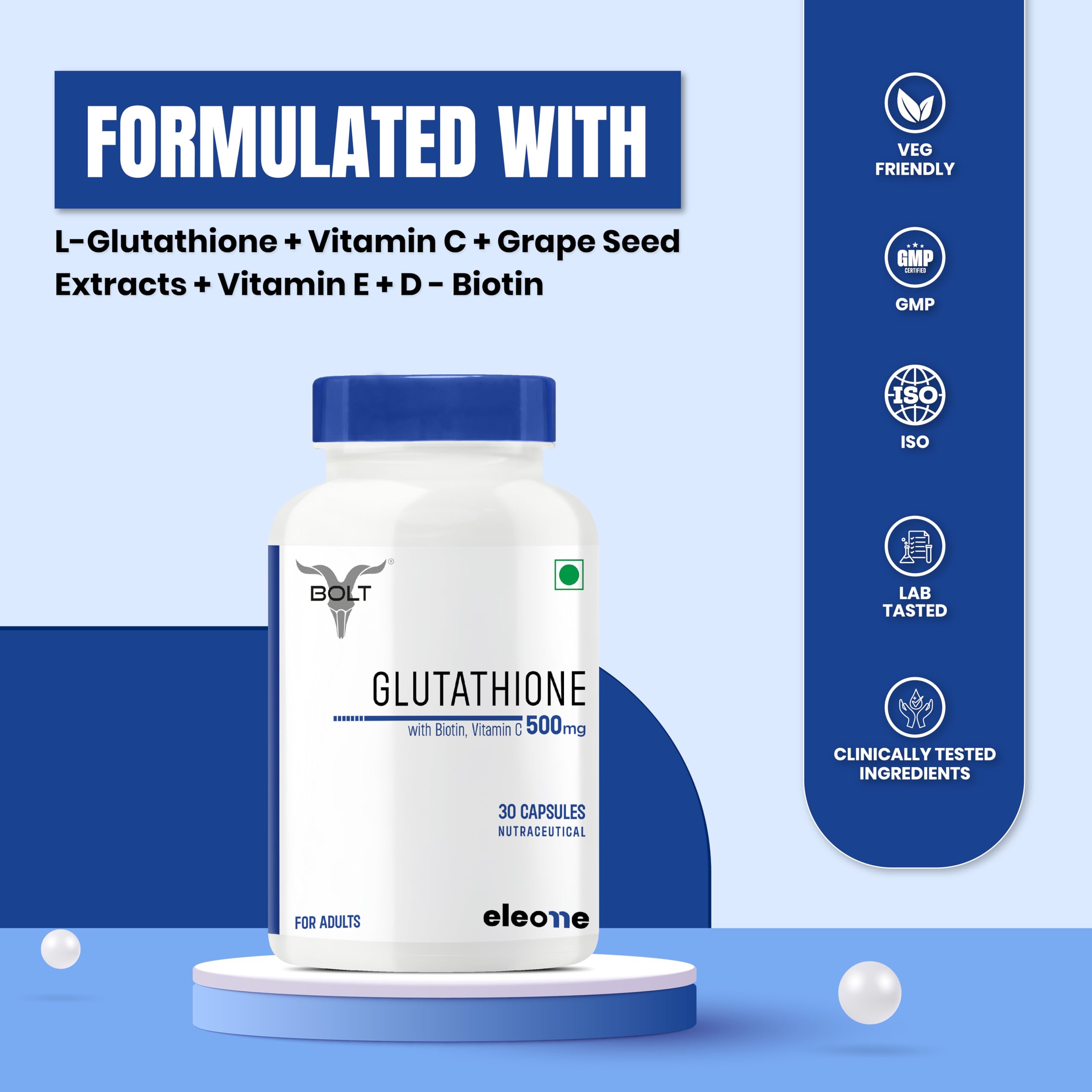 jane secret glutathione Bolt Nutrition Capsules (Pack of 30) | Vitamin C, E, Biotin & Grape Seed | Skin Glow 🌹 Kem DR.CGF Mela Size:4 - ounce ingredient:organic-extra-virgin-olive-oil