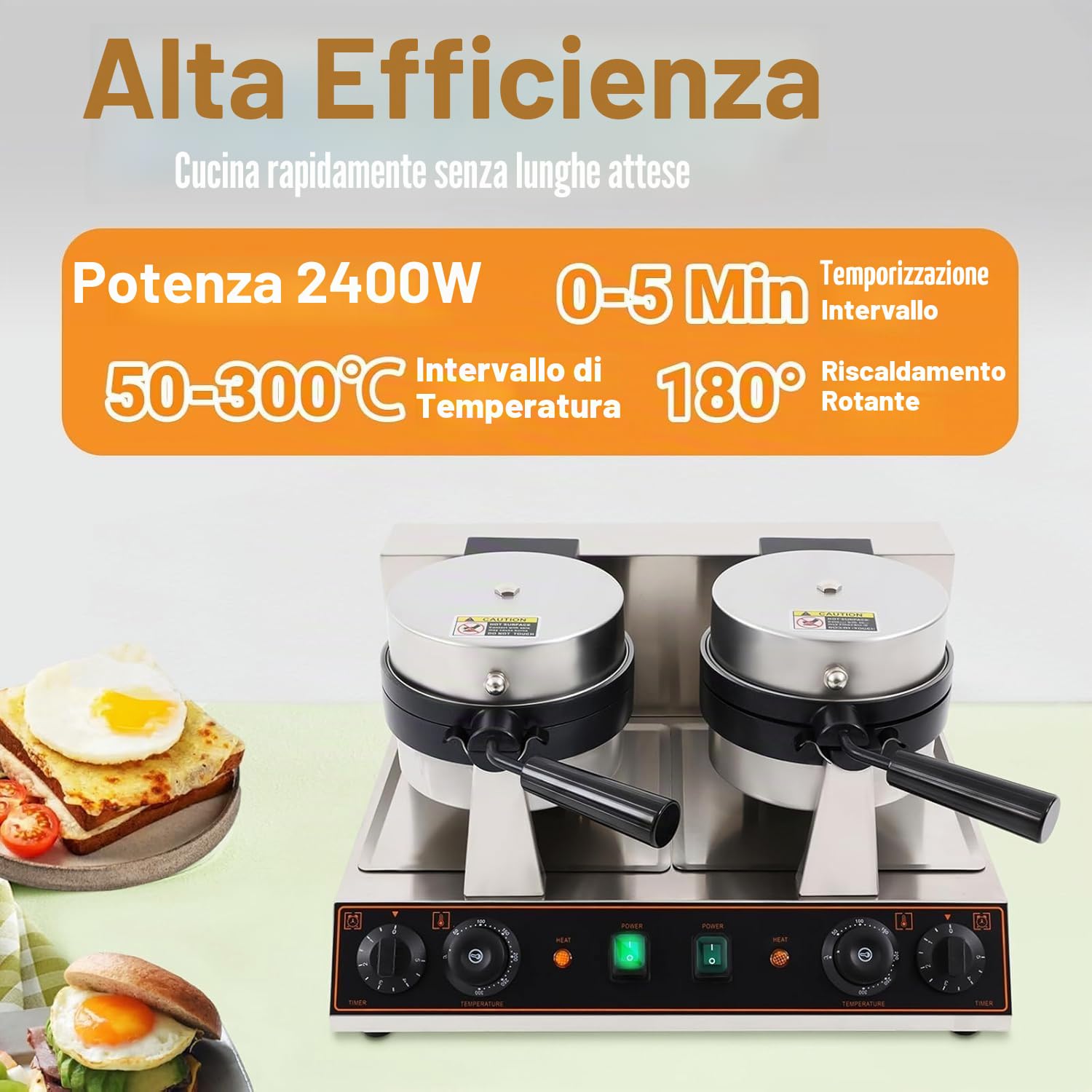 NIEST UFO-Burgerpresse Elektrisch – Antihaft, 1300W, 50–300°C, Timer 0–5 Min, Doppelseitig Heizend – Für Haus & Gewerbe