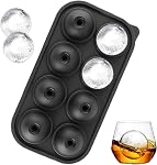 Ice Cube Molds, Silicone Ice Ball Maker with Lid, Reusable Ice Cube Tray for Freezer, Easy Fill and Release Round Sphere Ice Tray for Cocktails Whiskey Bourbon