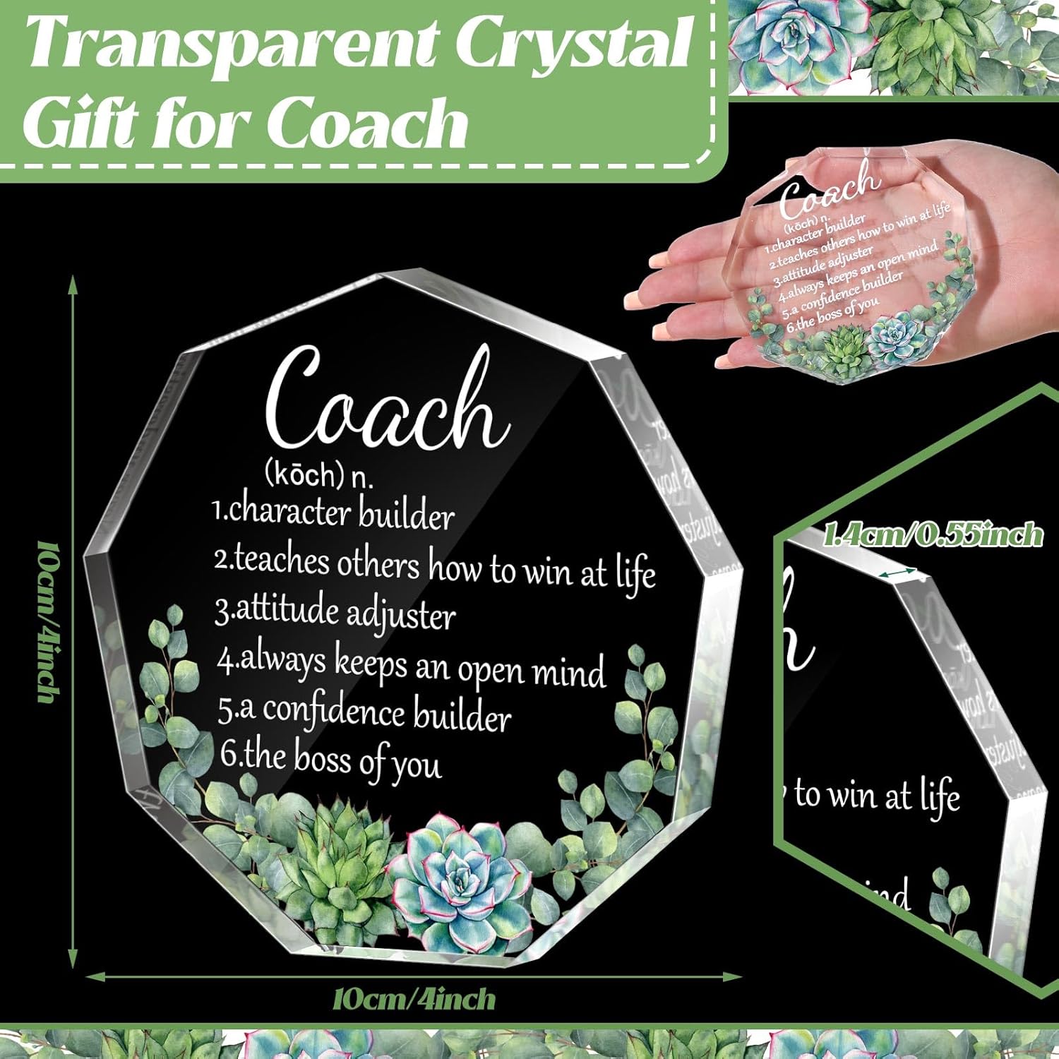 Panelee Thank You Gifts for Women Men Acrylic Appreciation Inspirational Gift Office Coworker Farewell Acrylic Sign Table Decor for Home(Appreciation) - Image 2