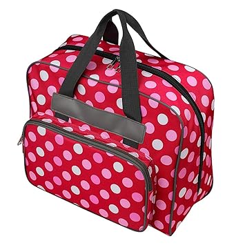 ACETOP Sewing Machine Carrying Case Portable Sewing Machine Tote Bag with Removable Padding Pad Compatible with Most Standard Brother, Janome, Singer, Floral Sewing Machine and Accessories (Pink)