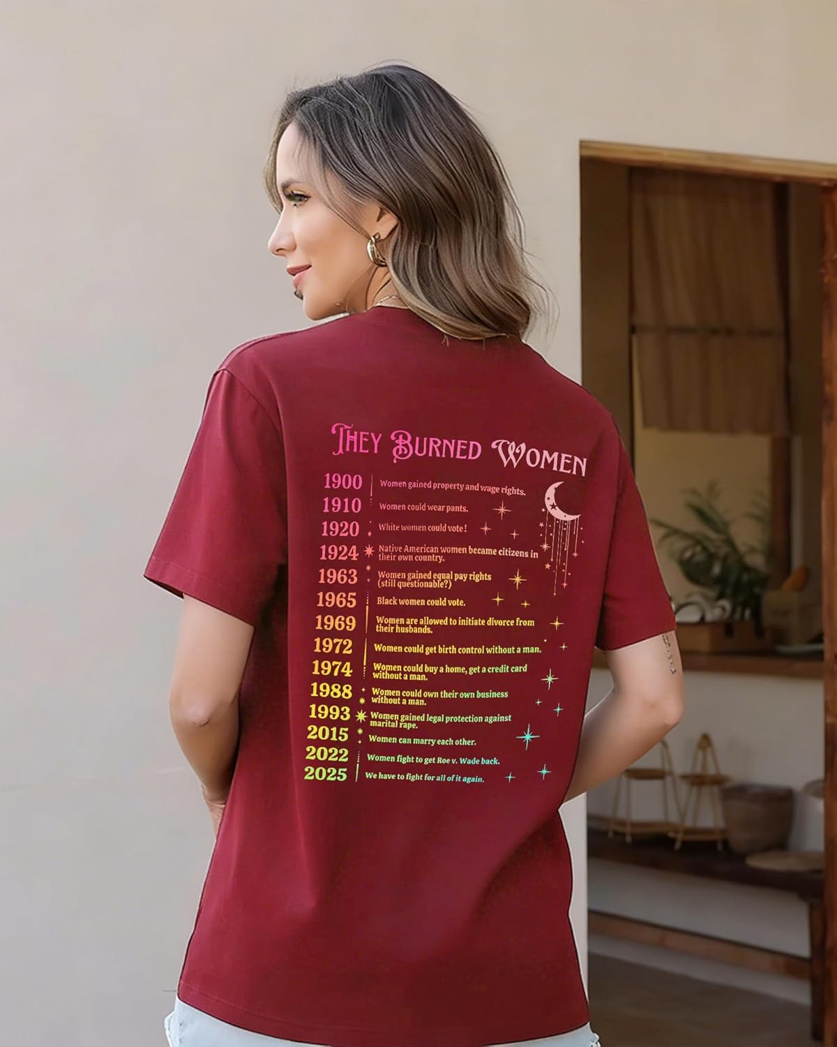 They Didn't Burn Witches They Burned Women Shirt V Neck Tshirt Feminist Shirts for Women - Image 5