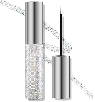 Moondust Liquid Glitter Eyeliner – Longwear Sparkle Liner & Eyeshadow Topper - Quick-Drying, Water-Based Formula – Buildable Shimmer Shades - Vegan Formula