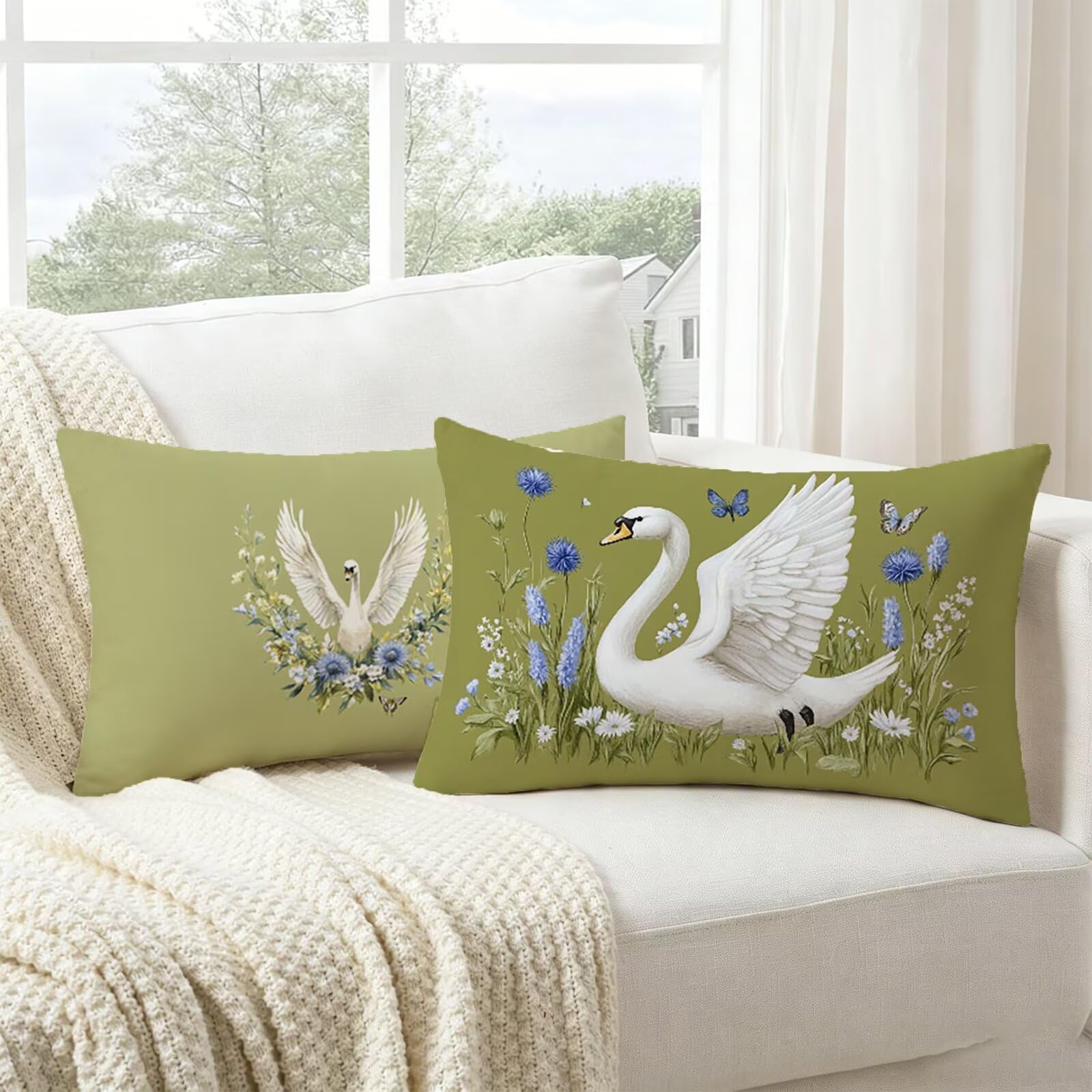 Coussin extérieur imperméable en lin moutarde, finitions haut de gamme pour canapé et lit