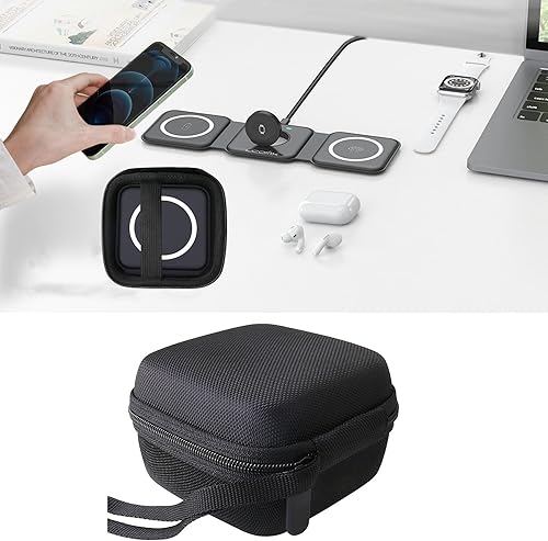 Miniatura 5 de JINMEI Funda de transporte rígida de EVA compatible con cargador inalámbrico IseyyoxRTOPSHicoberUCOMX Nano 3 en 1, estación de carga plegable