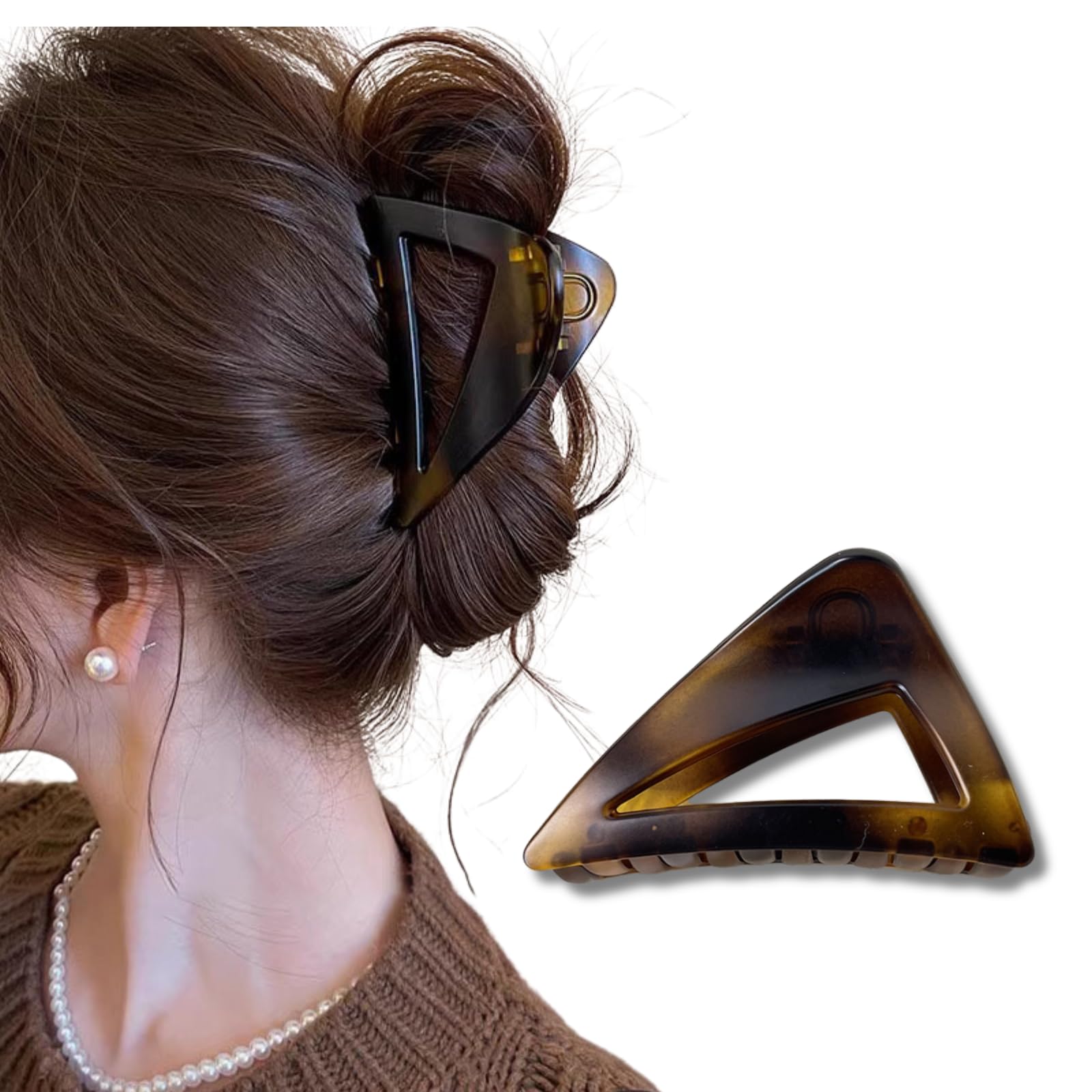 Amazon.co.jp: MILANA ヘアクリップ 大きめ 三角ヘアクリップ バレッタ