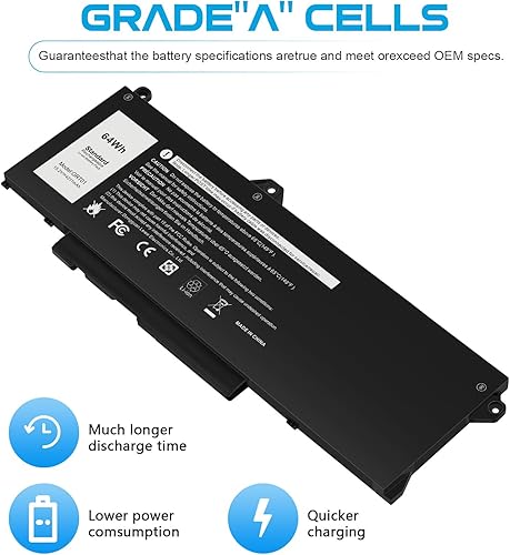 Miniatura 4 de Futurebatt Batería de repuesto GRT01 para Dell Latitude 15 5521 5531 14 5421 5431 Precision 3470 3561 3571 Alienware m17 R5 AMD Series R05P0 00P3TJ