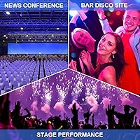 Vista 7 de Soporte de luces de DJ con barra redonda en T, trípode resistente Par Can para 7 luces, soporte de luz de escenario, altura ajustable de 41 a 95