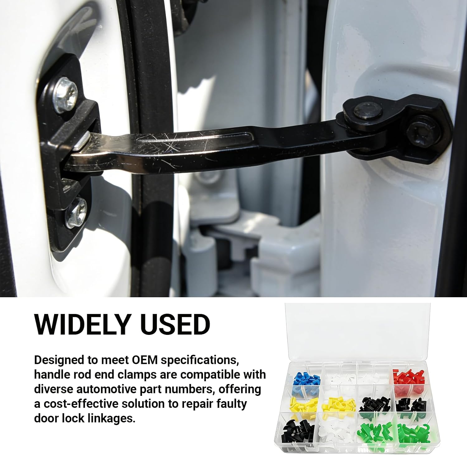 80PCS Door Lock Rod Car Clips Assortment Kit, Door Install Tailgate Handle Rod Clips, Left Right Door Handle Rod End Clip Retainer, Car Accessories Compatible with Most Vehicles