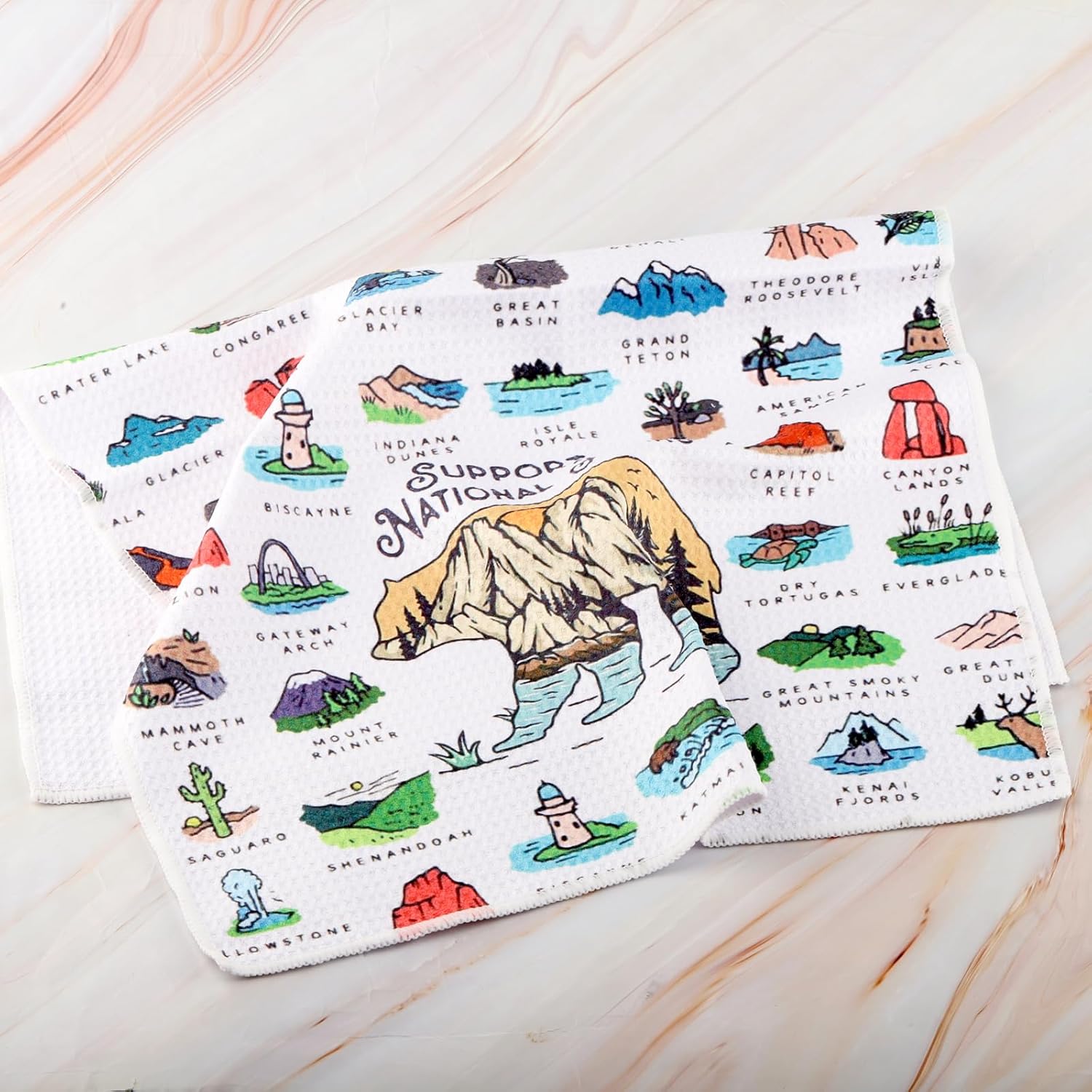 WCGXKO Support National Parks Kitchen Towel Outdoor Adventure Gift Environmental Activism Gift for Camper (Parks Towel) - Image 3