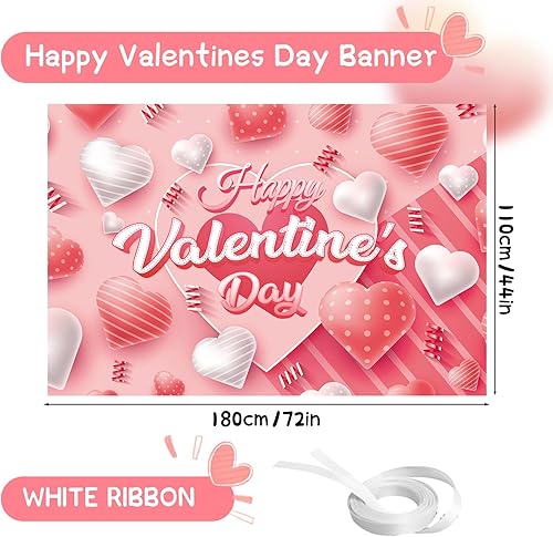 Miniatura 2 de YQUQWN XtraLarge Happy Valentines Day - Cartel de 72 x 44 pulgadas para decoración de fiestas y fondo de vacaciones