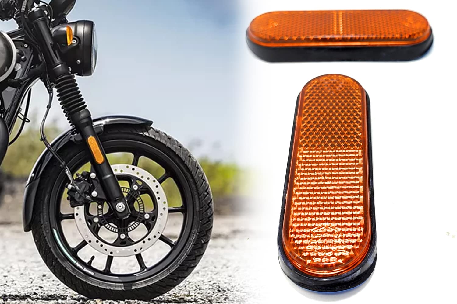 Front Shockers Reflectors Compatible for Bullet All Model (Set of 2) 4