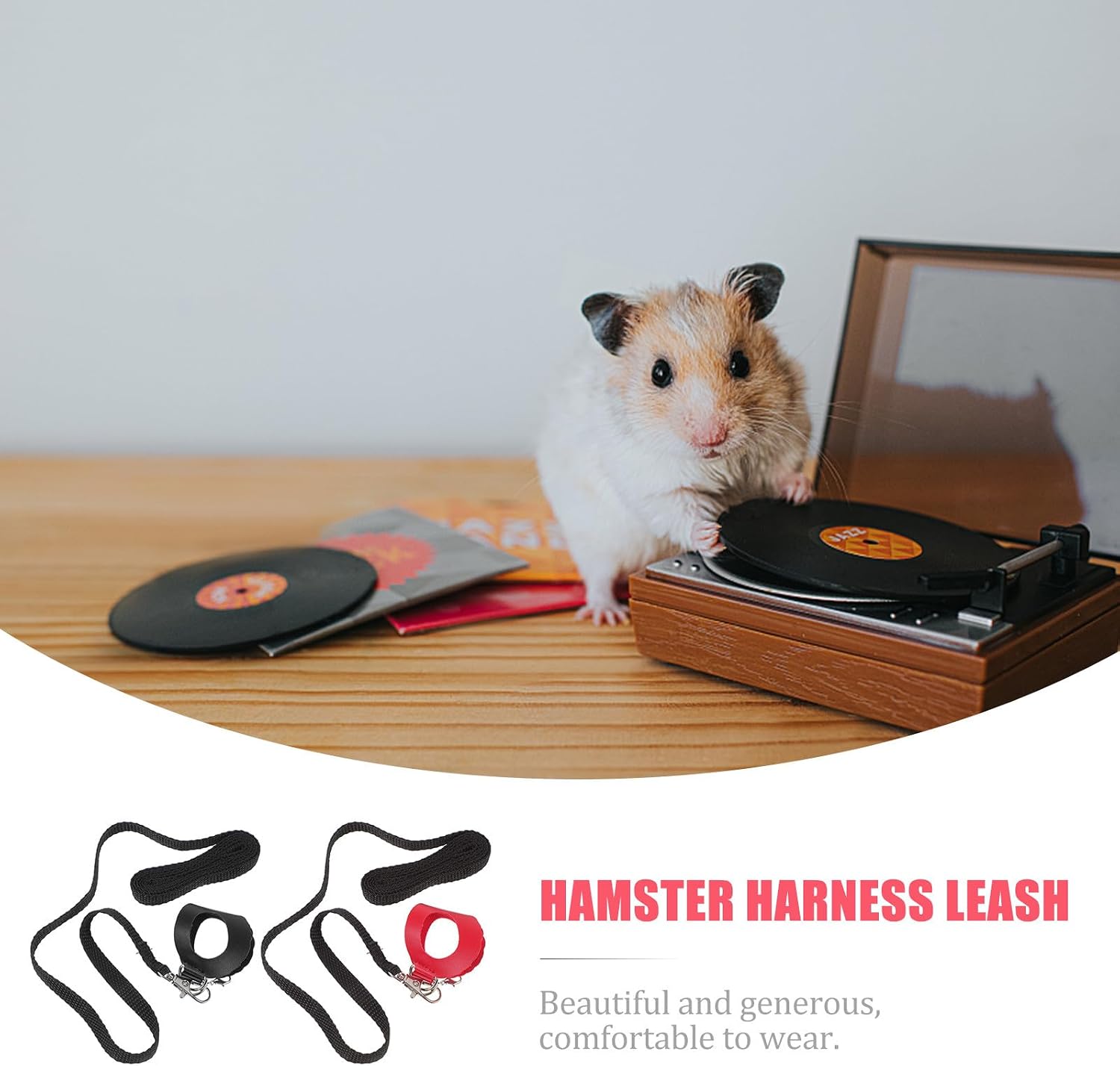 NUOBESTY Small Animal Harness Leash Set, 2 Pieces Chinchilla Hamster Lizard Chest Strap Traction Rope for Outdoor Walks, Multi-Color Pet Supplies