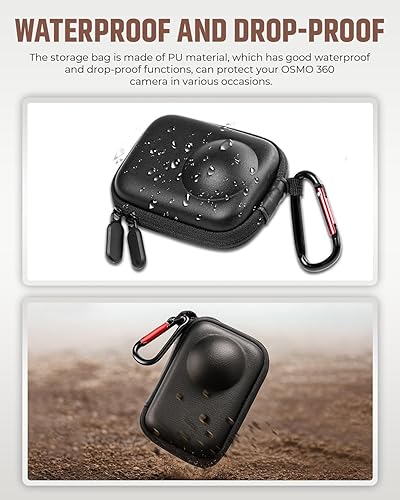 Miniatura 2 de JZW-Shop Funda de transporte para cámara con hebilla colgante compatible con cámara de acción DJI OSMO 360, viene con kit de accesorios de silicona