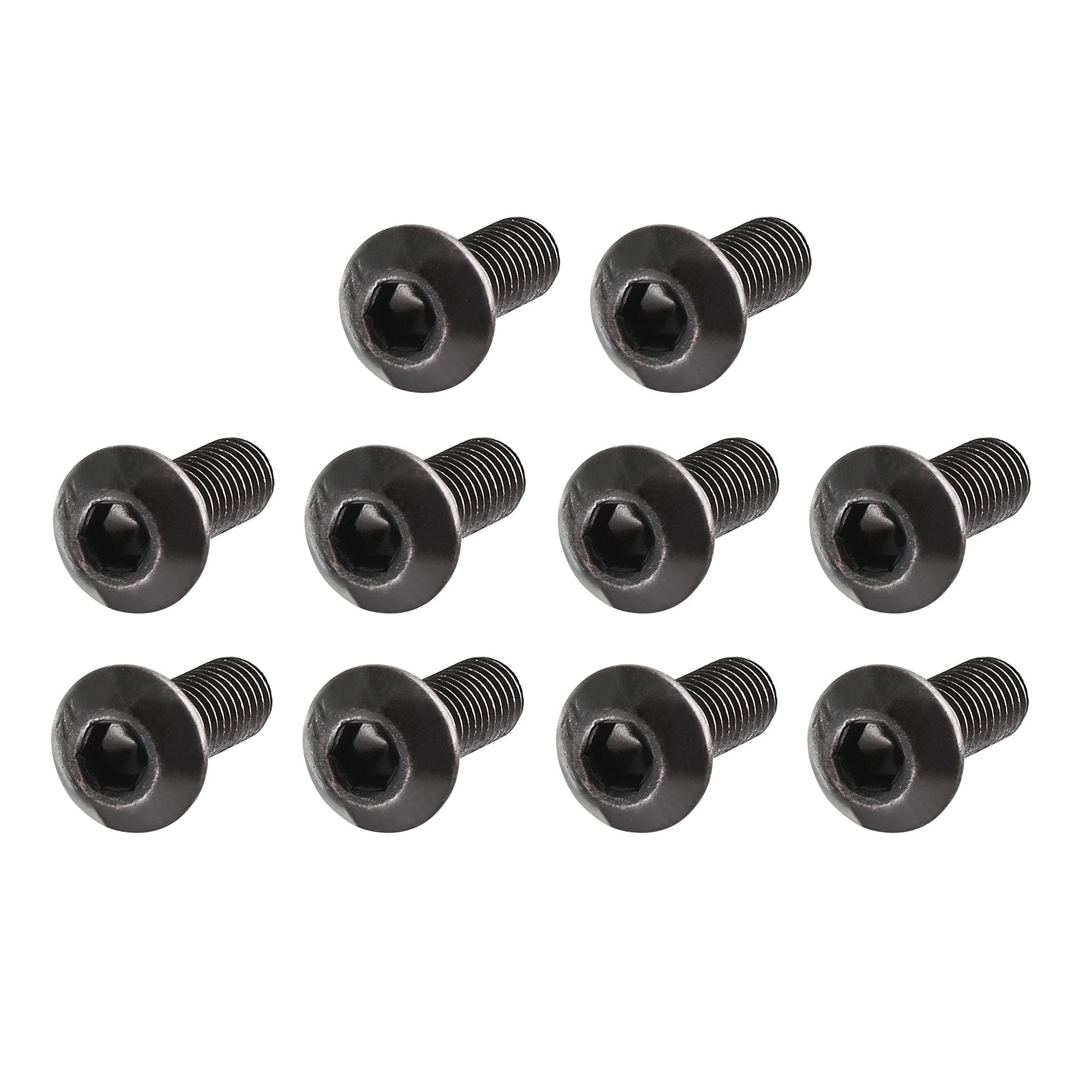 Uxcell Men's Black Sourcingmap M3x8mm Thread Button Head Hex Socket Cap Screw Bolt 100Pcs