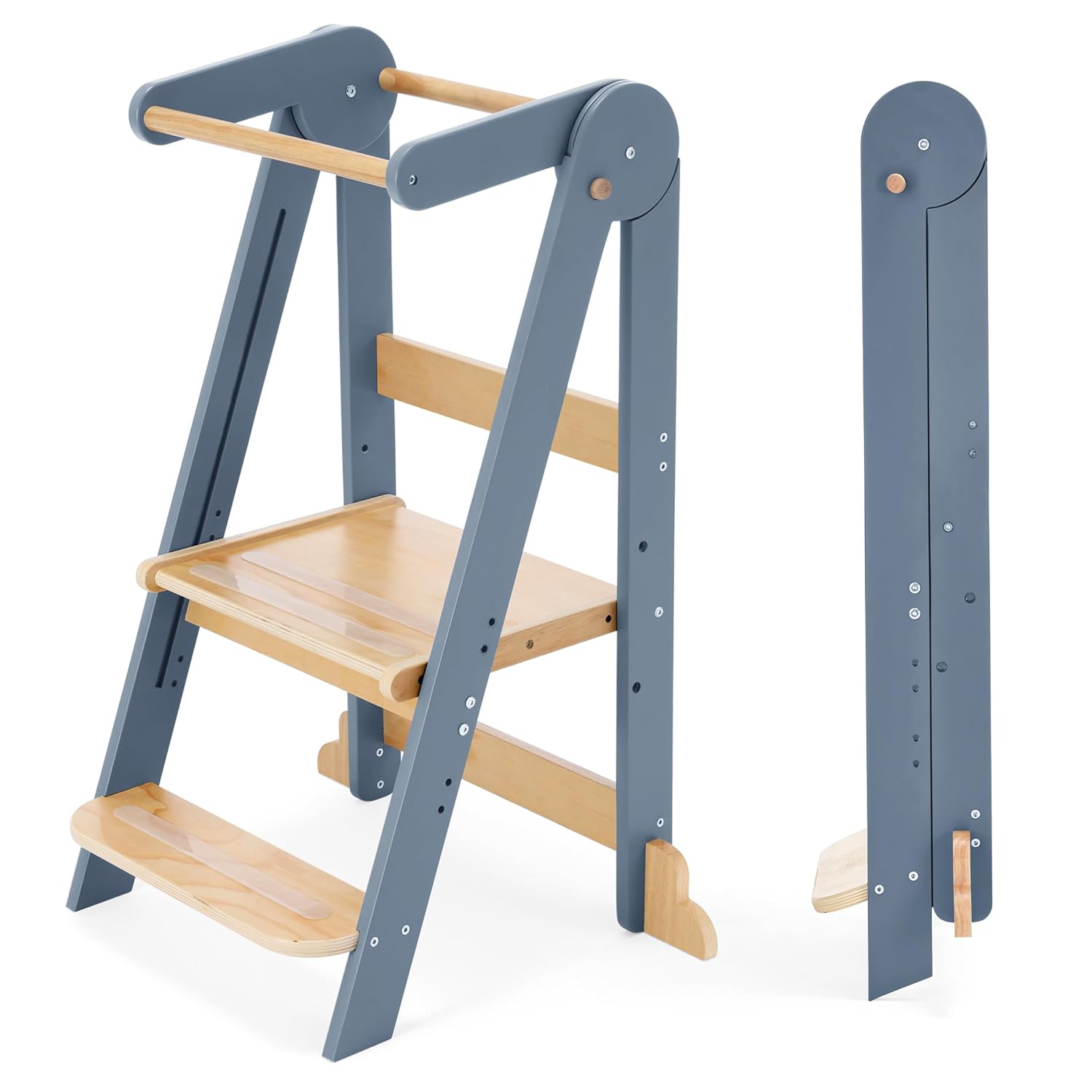 Nordi Foldable Toddler Kitchen Tower in Grey