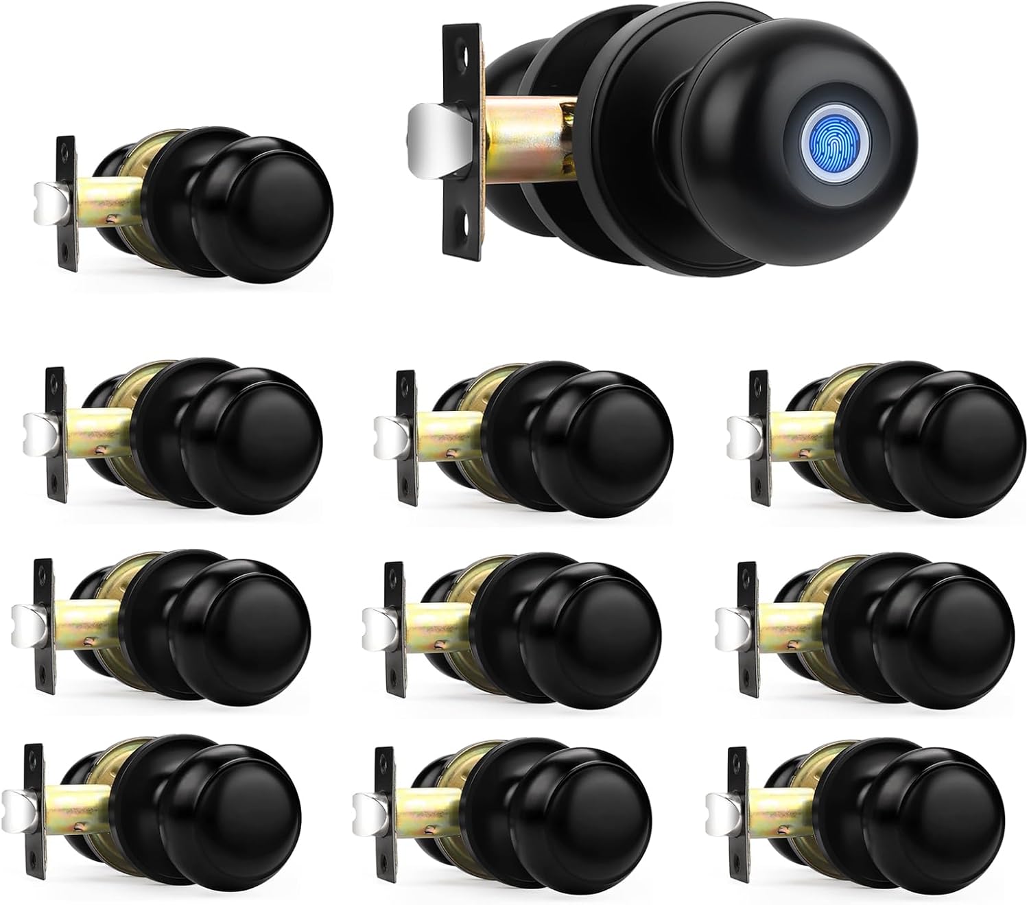 Probrico 10 Pack Privacy Door Knob and 1Pack Smart Door Knob