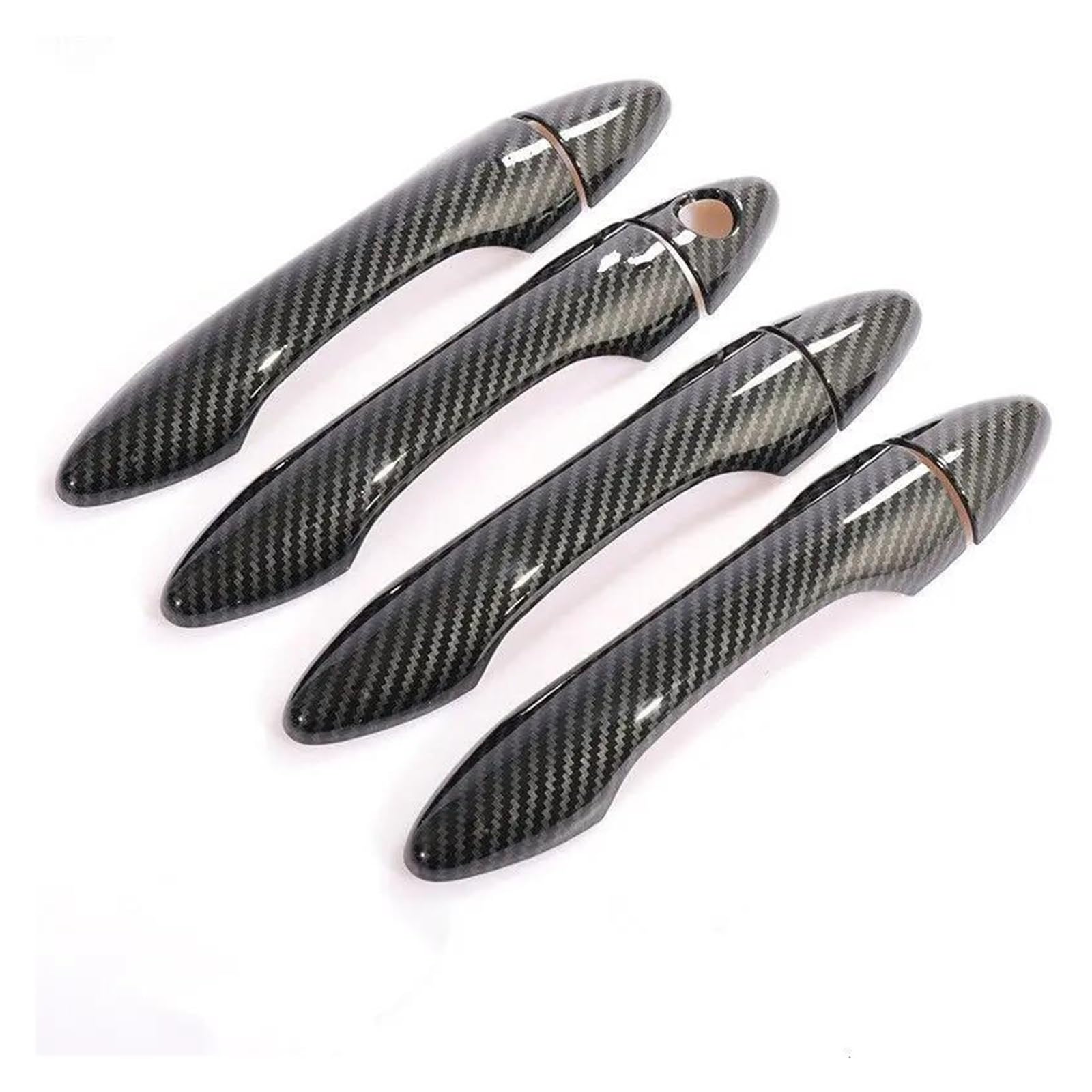 Kjhopy Carbon Fiber Car Door Handle Cover Sticker Moulding Trim Protective Accessories For Hyundai For Tucson Ix35 2009-2014(Carbon Fiber)