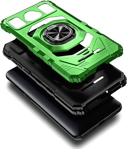 Miniatura 3 de Funda diseñada para Schok Volt SV55 con protector de pantalla [vidrio templado], funda protectora a prueba de golpes [grado militar] con soporte de