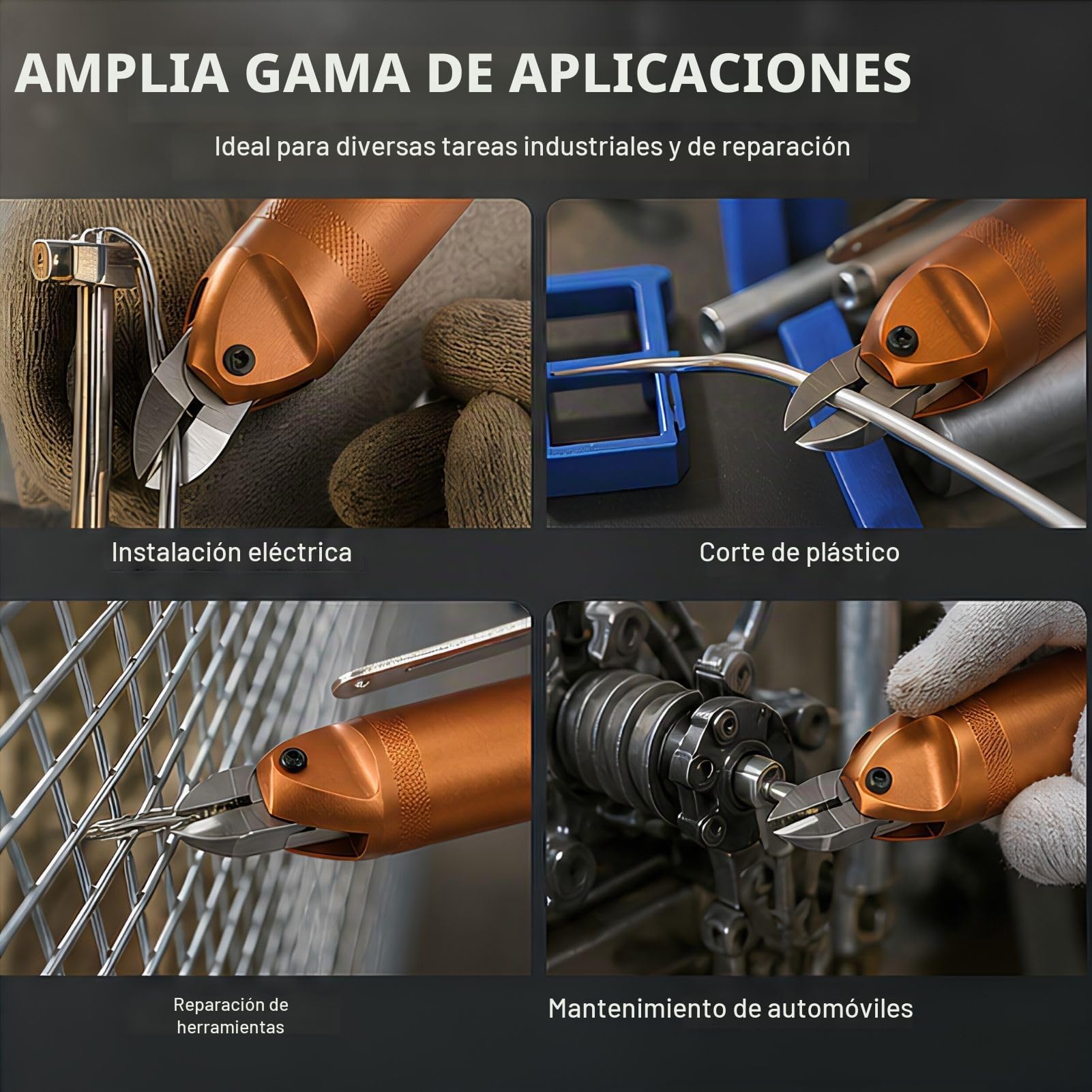 Pinza de Aire, Pinza Neumática de Aire, Alicates de Corte Neumático Tijeras Neumáticas para Cortar el Alambre de Latón de Acero Inoxidable de Hierro de Plástico (HS20-S5)