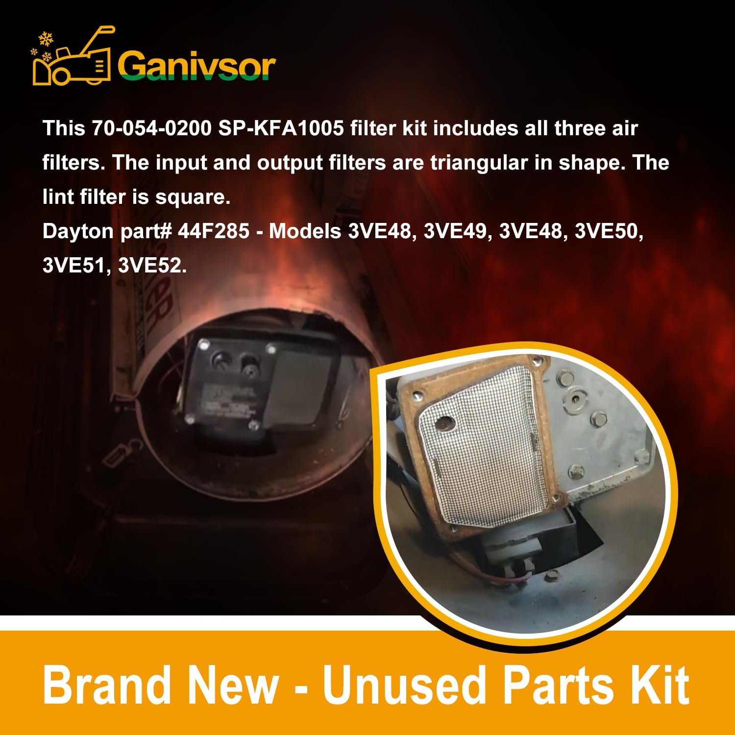 Ganivsor PP204 HA3004 1/2" Rotor Kit and 70-054-0200 Filter Kit SP-KFA1005 Replacement for Desa Master Reddy Sears with heaters PP214 Filter Kit Set