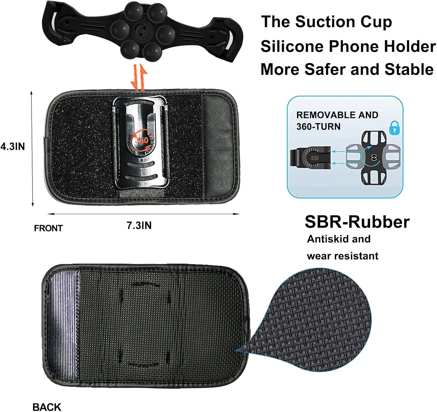 FORZEN Backpack Strap Clip Mount for iPhone,Backpack Shoulder Strap Phone Mount,Backpack Strap Phone Holder Outdoor Live Free Your Hand Black