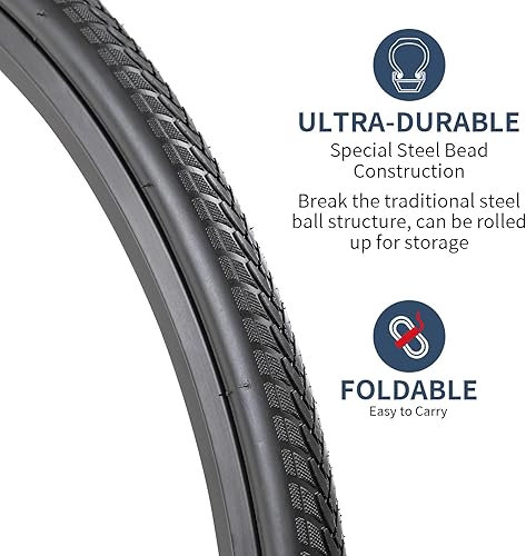 Miniatura 3 de Gumwall - 2 neumáticos plegables para sillas de ruedas deportivas de 24x1.025-540 60TPI compuesto antiarañazos con protección antipuntura de 0.067